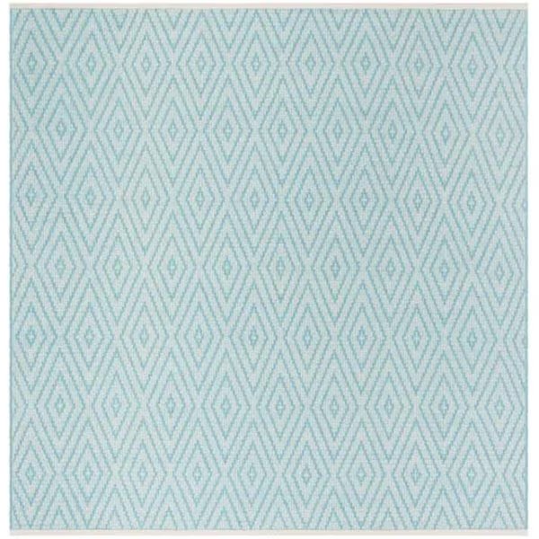 6 x 6 ft. Square Montauk Hand Woven RugTurquoise & Ivory, Safavieh, Mfr#: MTK811H-6SQ